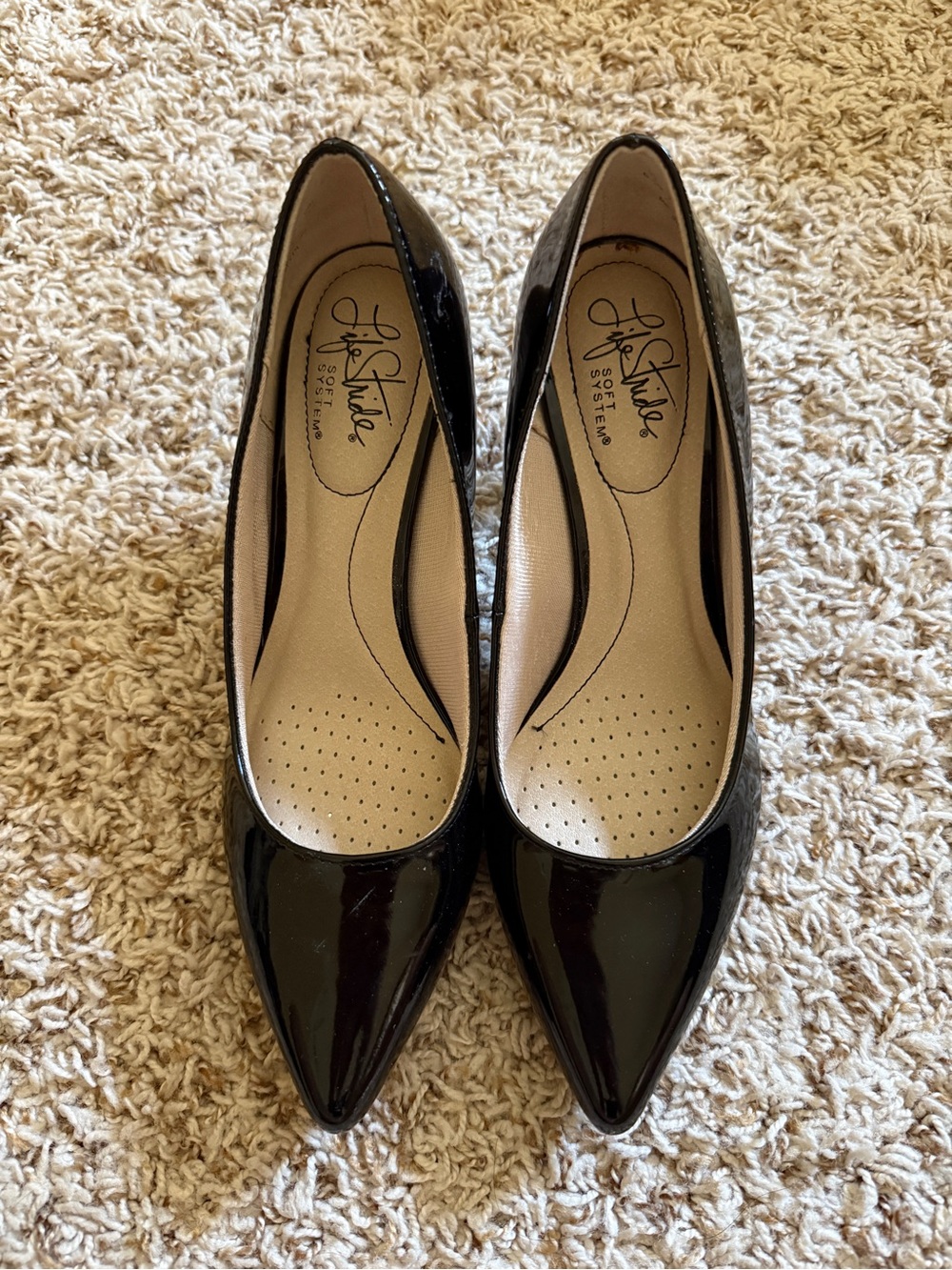 Life Stride Black Patent Heels